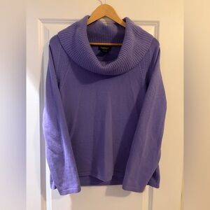 Lord & Taylor Lavender 100% Cashmere Cowl Neck Sweater